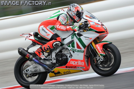2010-05-08 Monza 1111 La Roggia - Superbike - Qualifyng Practice - Max Biaggi - Aprilia RSV4 Factory